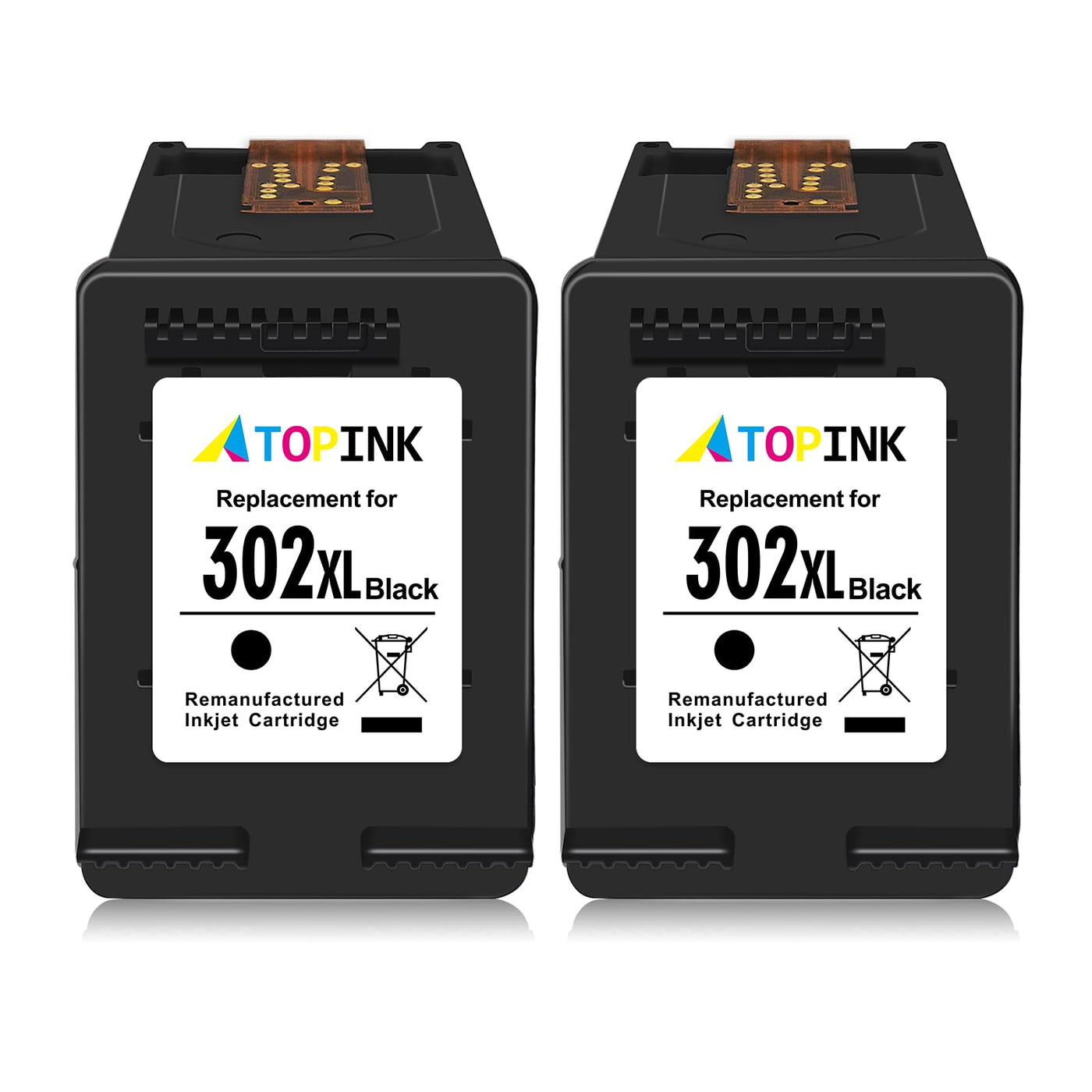 ATOPINK 302 Druckerpatronen Schwarz, 302 XL Ersatz für HP 302 Druckerpatronen, 302 Schwarz für HP OfficeJet 5230 3831 5220 3833 3830 5232 DeskJet 3630 3636 3639 Envy 4520 4527 4525 4524 (2 Schwarz)