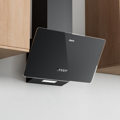 CIARRA CBCB6750 Dunstabzugshaube 60cm Umluft Kopffreie Schräghaube 350m³/h Abluft 3 Stufen Wandmontage Abzugshaube Schwarz