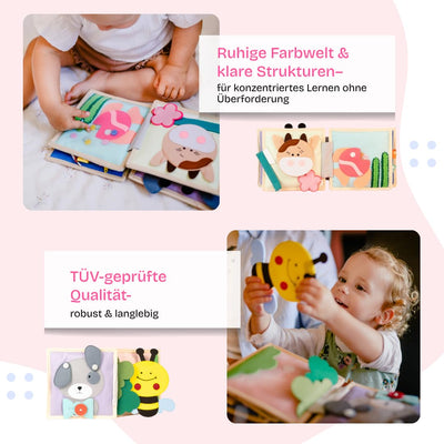 Jolly Designs – Mini Quiet Book Magischer Vogel – Montessori Spielzeug ab 18 Monaten – Motorik & Kreativität fördern – Busy Book aus Filz – Handgefertigtes Filzbuch – Perfekt für unterwegs & Reisen
