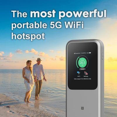 ZTE MU5120 – der leistungsstärkste tragbare 5G-WLAN-Hotspot, riesiger 10000-mAh-Akku, 18 W Reverse Charge, NFC, 2,4-Zoll-Touchscreen, verbindet 64 Geräte – SIM-Slot entsperrt