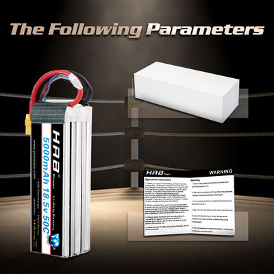 HRB 18.5 V 5000 mAh 50C 5S XT90 Lipo Battery Pack for RC Car RC Truck RC Truggy RC Airplane Drone DIY Hobby