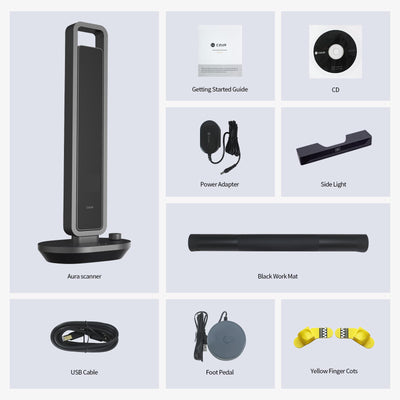 CZUR Buchscanner 14MP Scanner mit Led Schreibtischlampe, Dokumentenscanner mit OCR für Win und Mac, HD Dokumentenkamera scan bis zu A3 (Aura Pro)