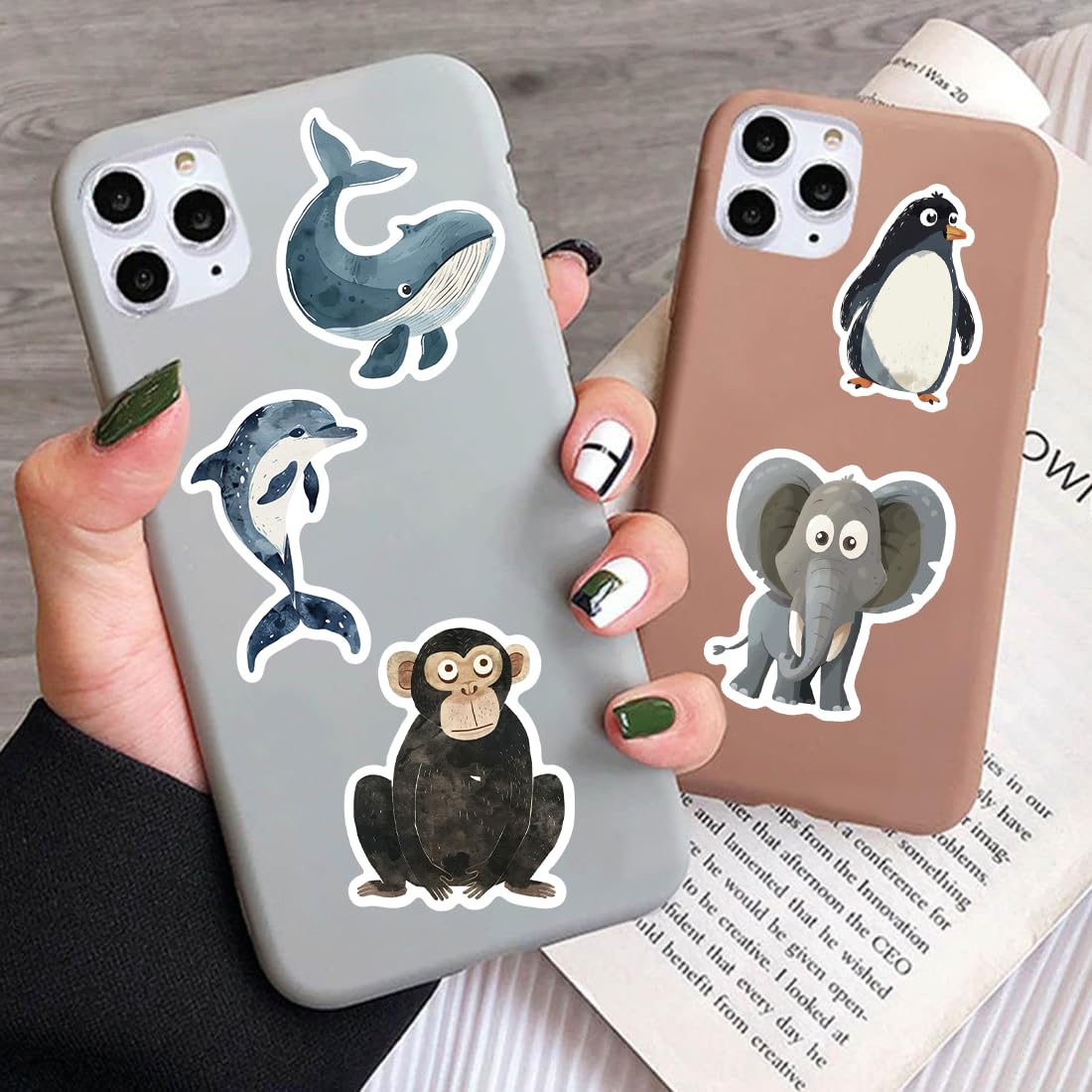 100 Stück Sticker Tiere, Aufkleber Kinder, Wasserfeste Tier Sticker, Kreatives DIY für Laptop, Mobiltelefon, Skateboard, Gepäck & mehr