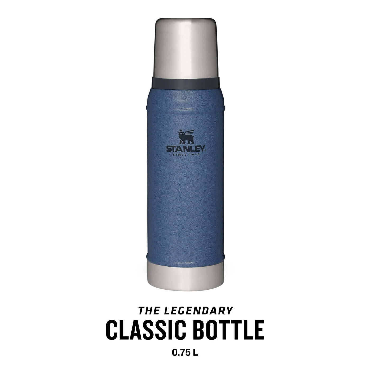 Stanley Classic Legendary Thermosflasche 750ml - Thermos Hält 20 Stunden Heiß oder Kalt - Edelstahl Thermoskanne - BPA-Frei - Spülmaschinenfest - Hammertone Lake
