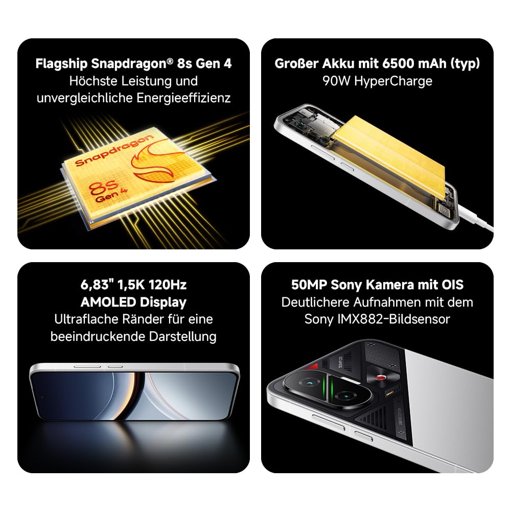 Xiaomi Poco F7 Smartphone, 12+256GB, Weiß, Flaggschiff Snapdragon 8s Gen 4, 6500mAh Akku, 50MP Sony-Kamera mit OIS, 6,83" 1.5K 120Hz AMOLED-Display (Kein Netzadapter enthalten)
