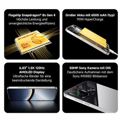Xiaomi Poco F7 Smartphone, 12+256GB, Schwarz, Flaggschiff Snapdragon 8s Gen 4, 6500mAh Akku, 50MP Sony-Kamera mit OIS, 6,83" 1.5K 120Hz AMOLED-Display (Kein Netzadapter enthalten)