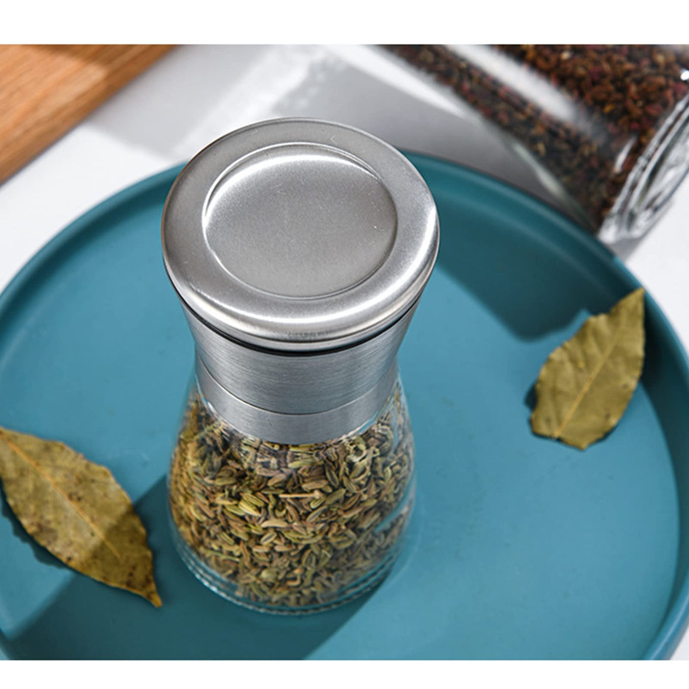 Salz und Pfeffermühle, Edelstahl Gewürzmühle mit einstellbarer keramischer Mühle, Chilli Mühle, Nachfüll Salzmühle