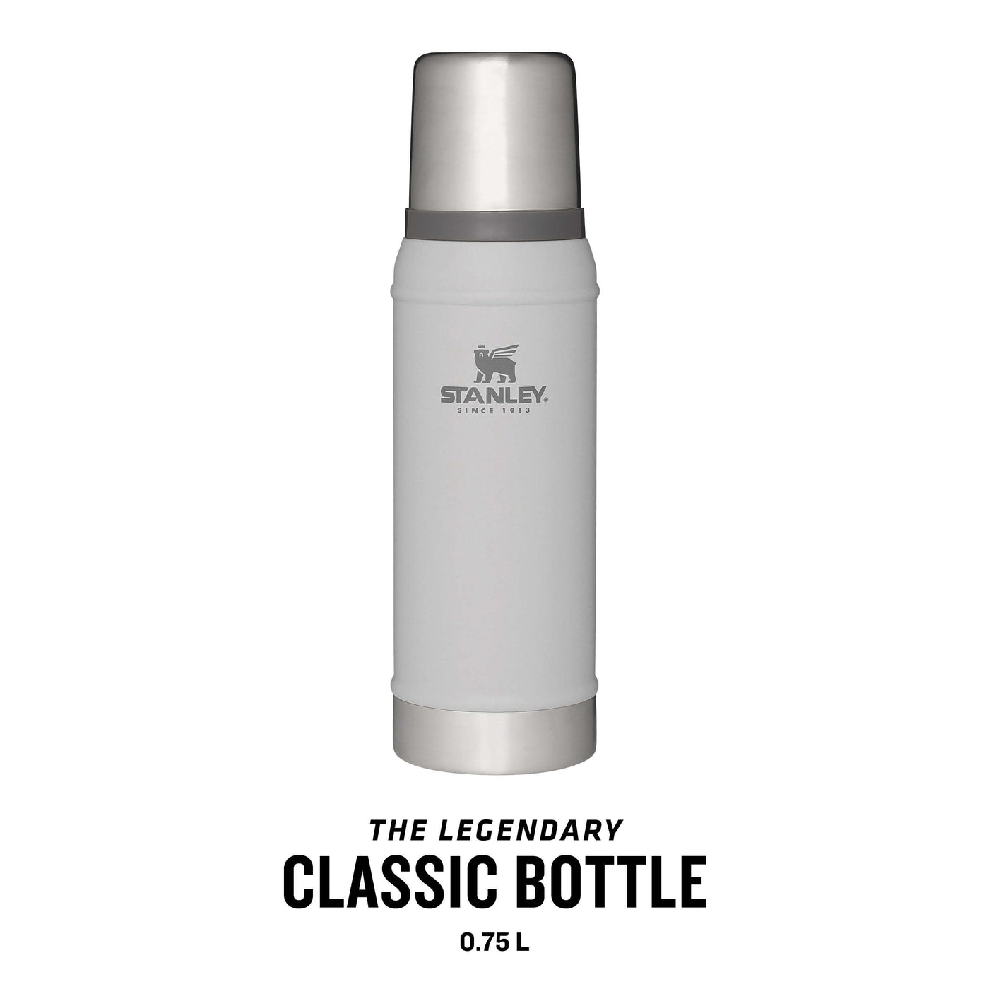 Stanley Classic Legendary Thermosflasche 750ml - Thermos Hält 20 Stunden Heiß oder Kalt - Edelstahl Thermoskanne - BPA-Frei - Spülmaschinenfest - Ash