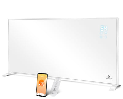 KESSER® Infrarotheizung Energiesparend Infrarot Standgerät & Wandmontage Elektroheizung 700W mit Fernbedienung Thermostat & App-Steuerung Elektrisch Heizpaneel Heizung Konvektor Standfüße
