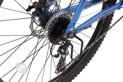 Hardtail 26 Zoll Aluminium Fahrrad, 21-Gang Shimano Schaltung, Federgabel 80 mm, integrierte Kabelführung, vormontiert, Mountainbike für Damen & Herren, Outdoor & Trail geeignet (Blau)