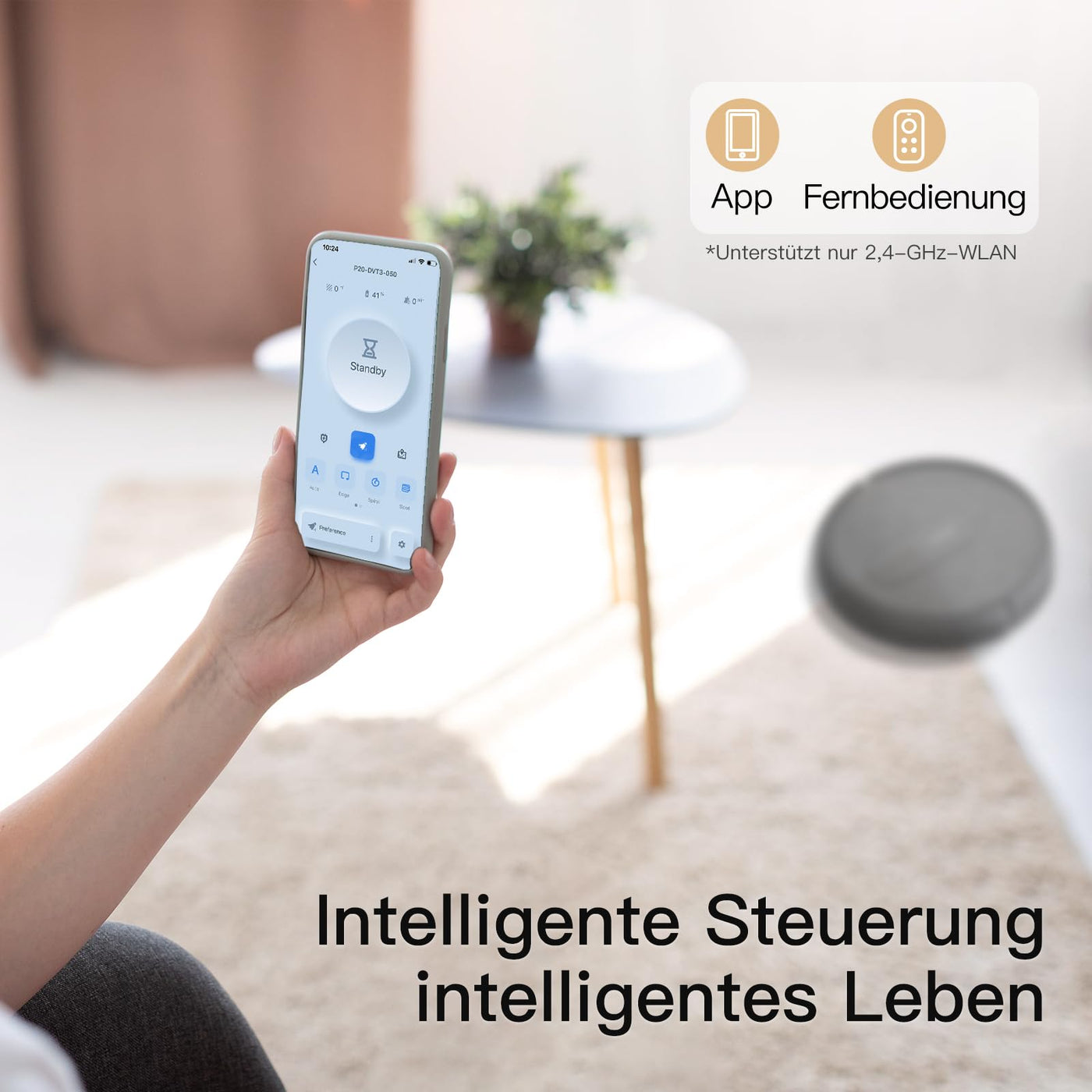 AIRROBO P20 Saugroboter, Roboter Staubsauger mit 2800Pa Saugkraft, Selbstaufladend, WLAN, 120 Minuten Laufzeit, Roboterstaubsauger für Teppiche, Tierhaare, Hartböden