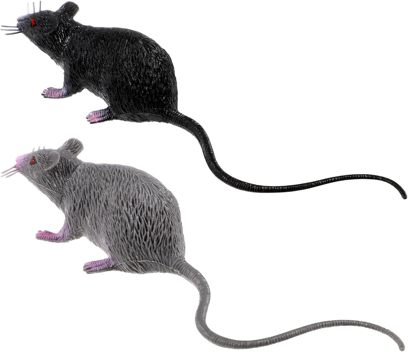 2 Stück Gefälschte Ratten Kunststoff Maus Modell Figuren Realistische Gruselig Ratten Spielzeug Halloween Deko Kinder Tricks Streiche Requisiten Spielzeug für Party- und Scherzartikel, Ornamente