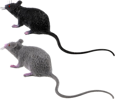 2 Stück Gefälschte Ratten Kunststoff Maus Modell Figuren Realistische Gruselig Ratten Spielzeug Halloween Deko Kinder Tricks Streiche Requisiten Spielzeug für Party- und Scherzartikel, Ornamente