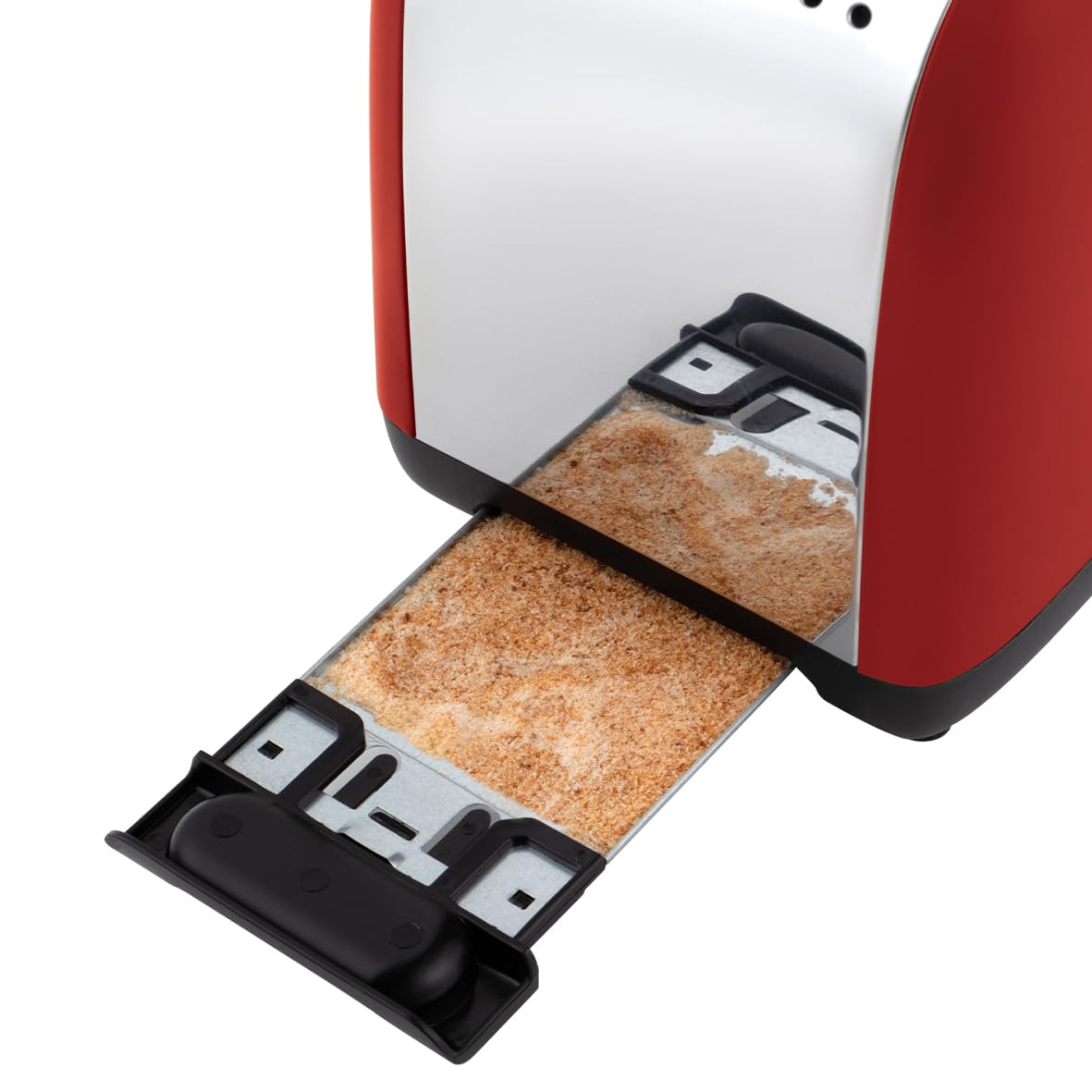 Russell Hobbs Toaster [für 2 Scheiben] Colours Plus Edelstahl Rot (extra breite Toastschlitze, inkl. Brötchenaufsatz, 6 Bräunungsstufen + Auftaufunktion, Lift & Look-Funktion, 1600W) 26554-56