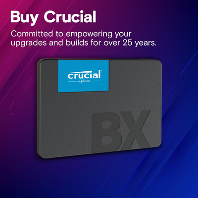 Crucial BX500 SATA SSD 480GB, 2,5" Interne SSD Festplatte, bis zu 540MB/s, 480GB SSD kompatibel mit Laptop und Desktop (PC), 3D NAND, Dynamische Schreibbeschleunigung - CT480BX500SSD1