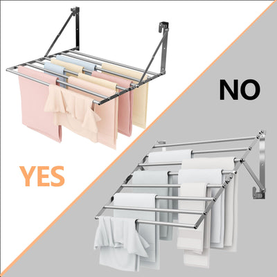Innotic Wäscheständer Wandmontage Klappbar, Wasserdicht Wäschetrockner Wand Outdoor mit 8 Stangen groß Raum, Platzsparend Wäscheständer für außen Bad Balkon Waschraum