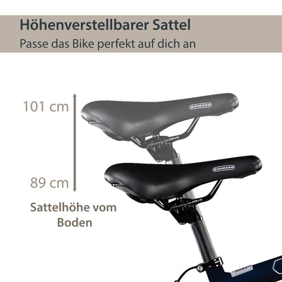 AGON Avesa E Bike Trekkingbike Herren oder Damen 28 Zoll 155-185 cm Pedelec Elektrofahrrad mit Ananda Motor 25 km/h (dunkelblau, 48 cm)