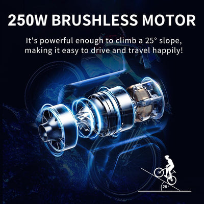 DEEPOWER Klappbares Elektrofahrrad, Elektrofahrrad, 48V 30Ah herausnehmbarer Akku, 90-135 KM PAS Meilenzahl, 250W Motor, Doppelscheibenbremsen, Citybike für Erwachsene (30Ah)