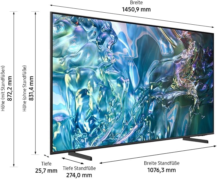 Samsung QLED 4K Q60D 43 Zoll Fernseher (QE43Q60D, 2024 Modell), Quantum-Dot-Technologie, Quantum HDR, AirSlim Design - Smart TV [2024]