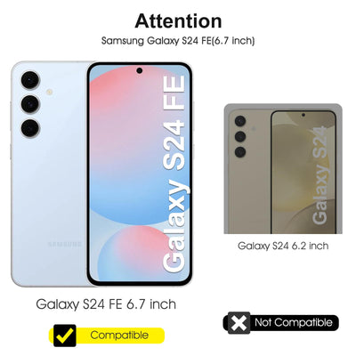 SPARIN für Samsung Galaxy S24 FE Panzer Schutz Glas, mit Positionierhilfe, HD-klar Schutzglas und Kameraschutz für Samsung S24 FE, 6,7 Zoll, Anti-Kratz & Blasen