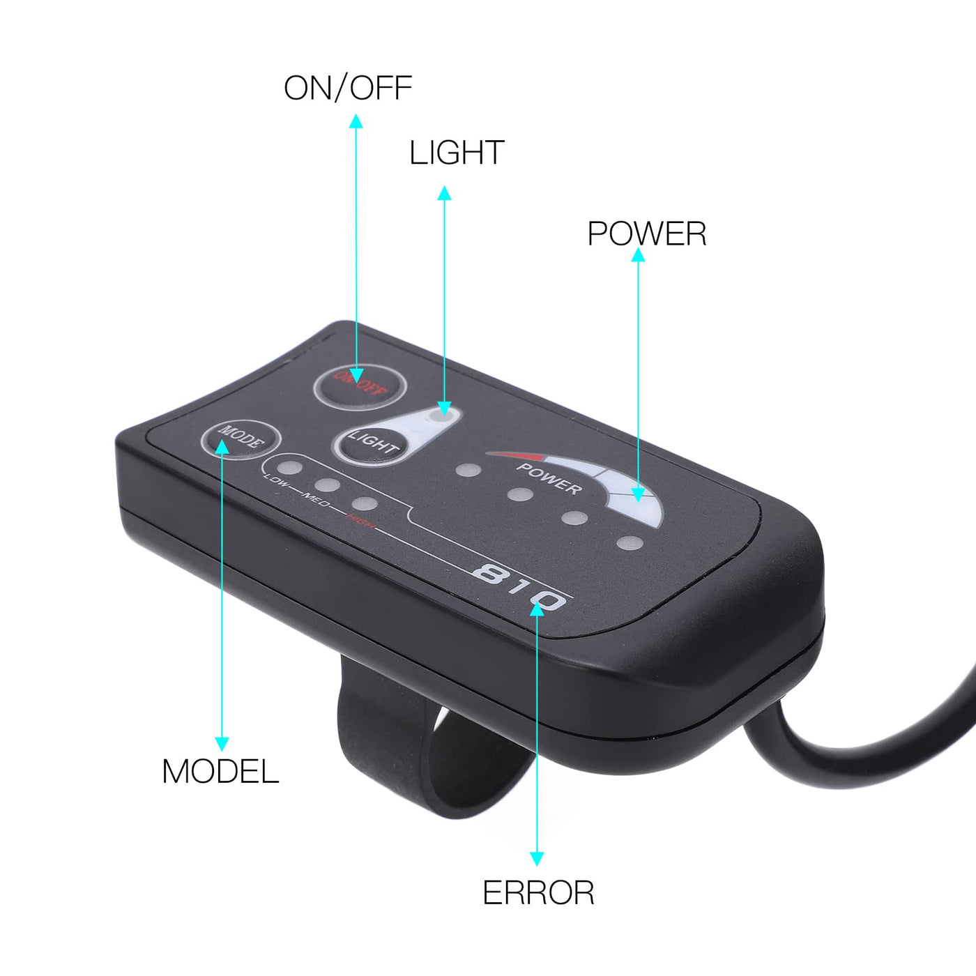 Dilwe 36V 48V LED S810 Elektrofahrrad-Display, Einstellungen Anpassen Gangspeicher Elektrofahrrad LED-Anzeigefeld f¨¹r Elektrofahrrad-RollerElectric refitting Accessories