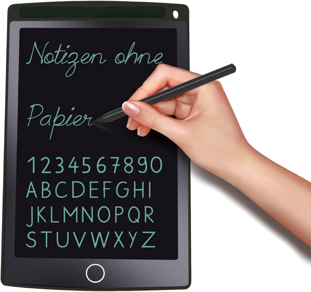 TimeTEX - Digitale Schiefertafel SD | Digitale Schreibtafel zum beschriften - hilft beim Schreibenlernen. Ideal auch für Kreide-Allergiker | Inhalt: Schreibtafel Elektronisch mit schwarzem Display