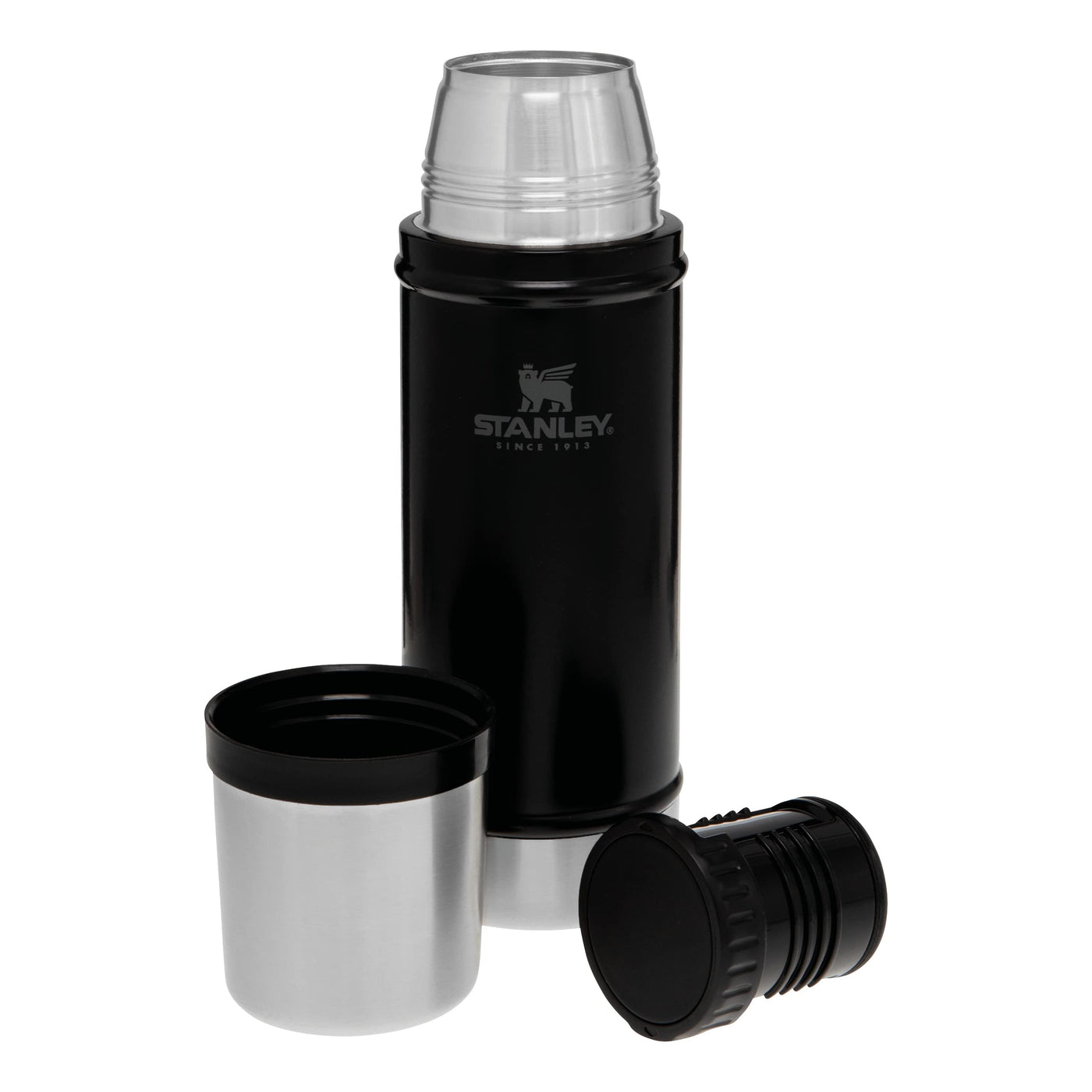 Stanley Classic Legendary Thermosflasche 473 ml - Thermos Hält 15 Stunden Heiß oder Kalt - Edelstahl Thermoskanne - BPA-Frei - Spülmaschinenfest - Matte Black