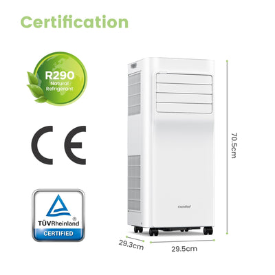 Comfee Mobiles Klimagerät Breezy Cool Pro 2.0,7000 BTU 2,0kW, Kühlen&Ventilieren&Entfeuchten,APP-Steuerung,Raumgröße bis 68m³(25㎡)，Mobile Klimaanlage mit Abluftschlauch,