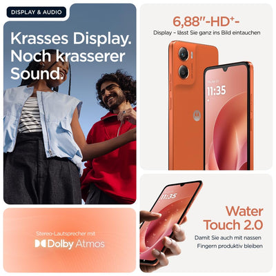 Motorola Moto g06 Smartphone (Kratzfestes 6,88"-HD+-Display Dank Corning Gorilla Glass 3, wasserabweisend, 50-MP-Kamera, 4/256 GB, 5100 mAh, TurboPower-Aufladen) Pantone Arabesque, inkl. Schutzcover