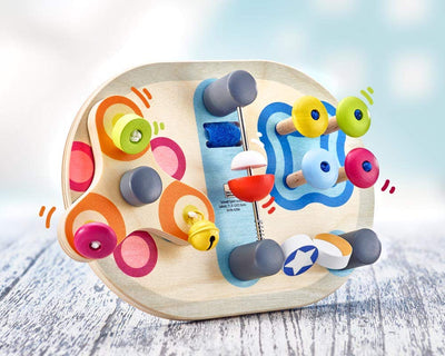 Selecta 62064 Spintivity, Motorikbrett aus Holz, 20 cm, Spinitivity