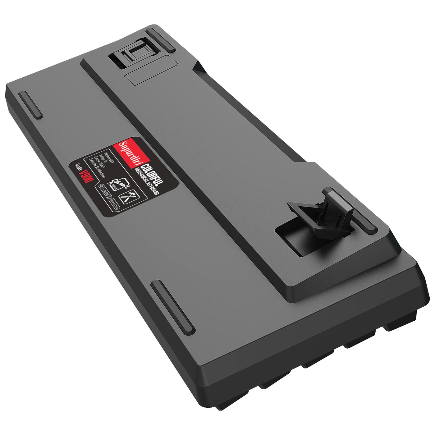 Snpurdiri 60% kabelgebundene mechanische Gaming-Tastatur, 61 Anti-Ghosting-Tasten, Blaue LED-Hintergrundbeleuchtung, ultrakompakte Zwei Ständer (Roter Schalter/Schwarz Weiß)