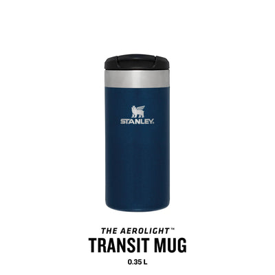 Stanley Aerolight Transit Thermobecher 0.35L - Hält 4 Stunden Heiß - Spülmaschinenfest - Kaffeebecher To Go Auslaufsicher - Kompatibel mit gängigen PKW-Getränkehalterungen - Thermosflasche - Blue