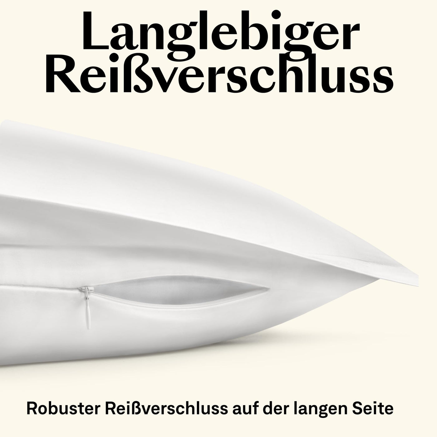Amqua Mako Satin Kissenbezug (1x) aus ägyptischer Baumwolle 40x40 cm, weiß