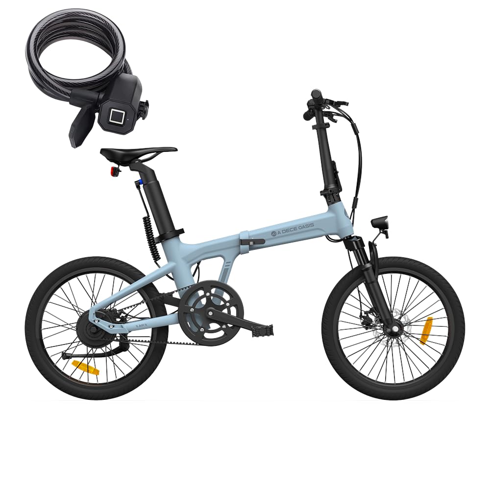 ADO e-Bike Air20S Elektrofahrrad, ebike Damen/ebike Herren,Bike,klapprad,E-Faltrad Riemenantrieb,17,5 kg, ADO Smart APP,2,4" LCD,20 Zoll,klappbar