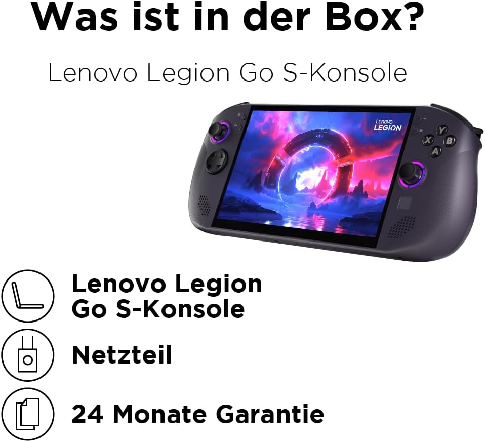 Lenovo Legion Go S Gaming Konsole | 8" WUXGA Display | AMD Ryzen Z2 Go | 16GB RAM | 1TB SSD | AMD Radeon Grafik | SteamOS | Nebula Nocturne schwarz
