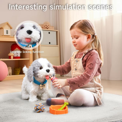 OR OR TU Hund Spielzeug Kinder Plüschwelpe Leckt Elektronische Haustiere mit Ferngesteuerter,Interaktives Spielzeug Hund der Läuft und Bellt für Kinder Mädchen Junge Geschenk
