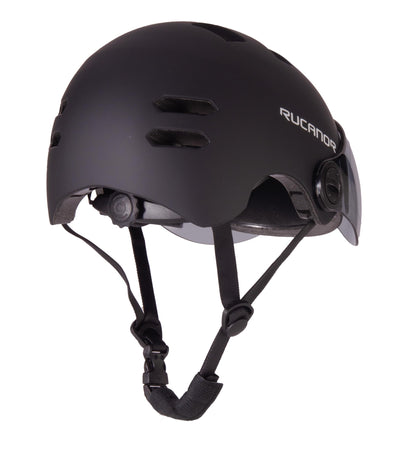 Rucanor Sprint Fahrradhelm (EN 1078 + NTA 8776) - Verstellbar mit Skala - Leichtgewicht - Größe L 58-61 cm - Schwarz - Fahrradhelm - Speed Pedelec - Scooter