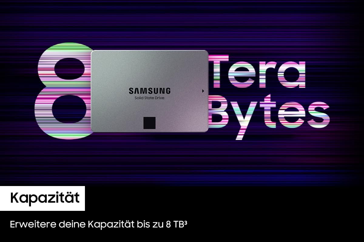 Samsung 870 QVO SATA III 2,5 Zoll SSD, 1 TB, 560 MB/s Lesen, 530 MB/s Schreiben, Interne SSD, schnelle Festplatte als Ersatz für HDD, MZ-77Q1T0BW