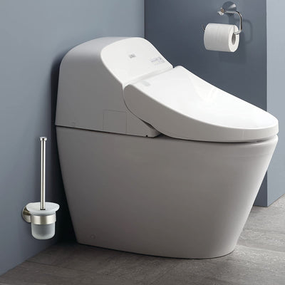 MaxDoux Klobürste- Toilettenbürste Ohne Bohren Wandmontage WC Bürste mit Halter Edelstahl und Glas Klobürstenhalter WC Garnitur für Bad und WC