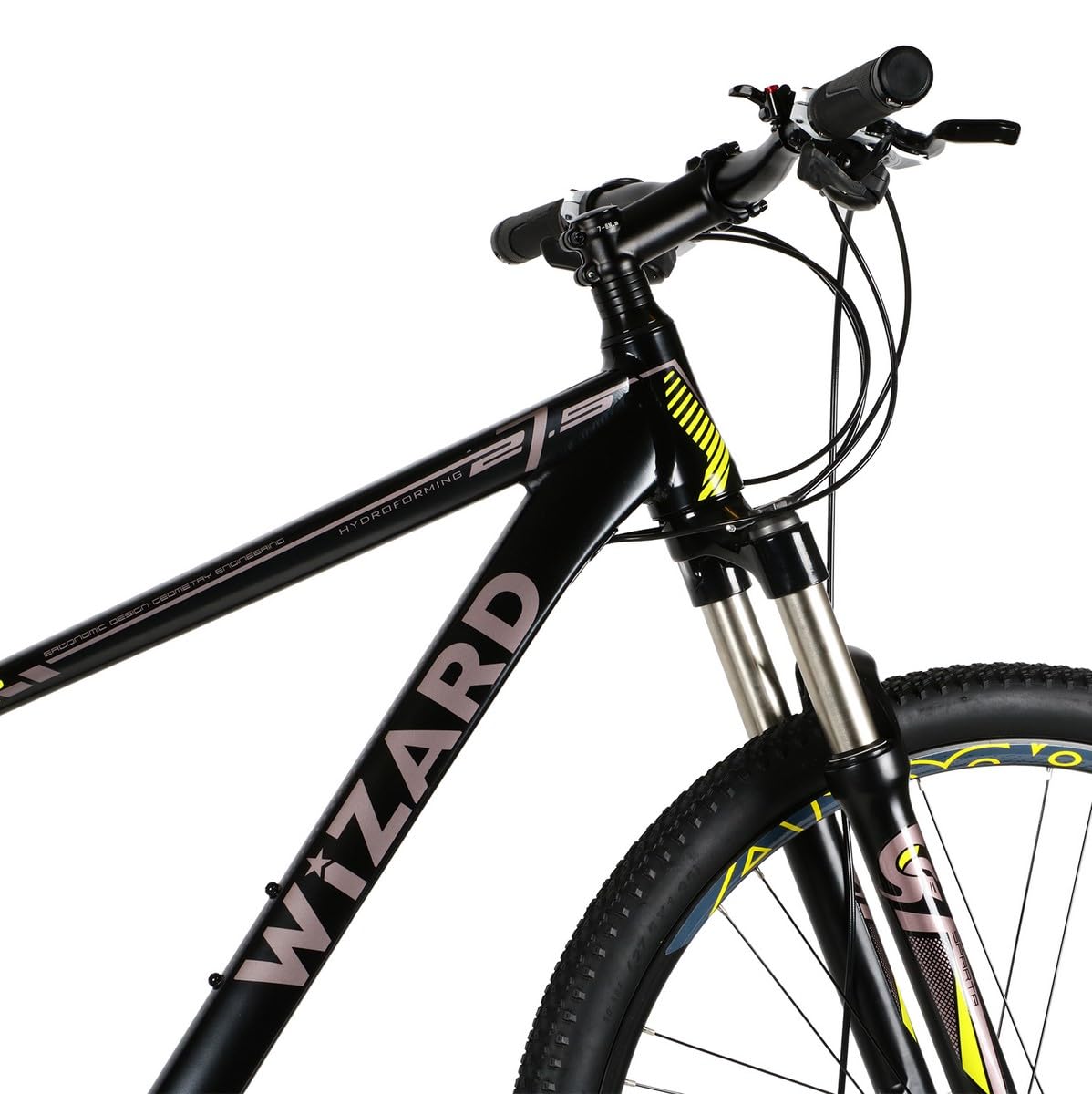 Wizard X-Country 3.5 Fahrrad Erwachsener Männlich Mountainbike Deore 27 Gang MTB CC Cross |27.5 Zoll Gelb (Rahmengröße: 54cm/21Zoll)