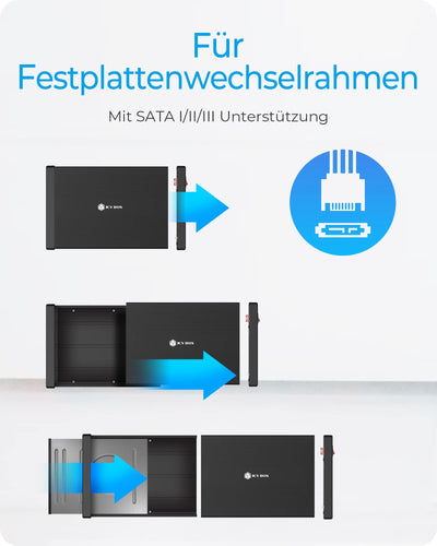 ICY BOX 5,25 Zoll Gehäuse extern für Blu-ray und DVD Laufwerke, USB 3.0, Aluminium, Schwarz, IB-525-U3