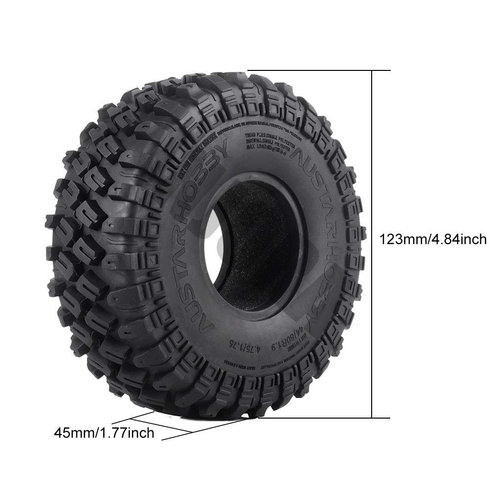 INJORA RC Reifen 4pcs 1,9inch Crawler Reifen für 1:10 RC Rock Crawler Axial SCX10 SCX10 II 90046 90047 SCX10 III AXI03007 TRX-4 TRX4