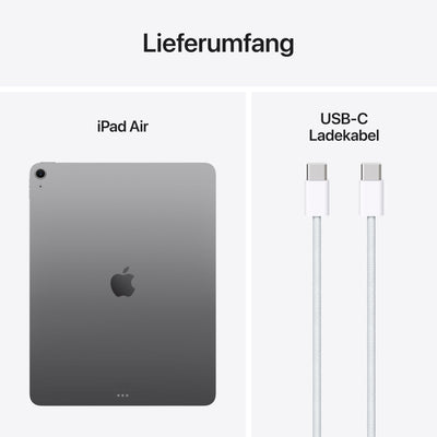 Apple iPad Air 13" mit M3 Chip: Apple Intelligence, Liquid Retina Display, 128 GB, 12 MP Frontkamera/Rückkamera, WLAN 6E, Touch ID, Batterie für den ganzen Tag – Space Grau