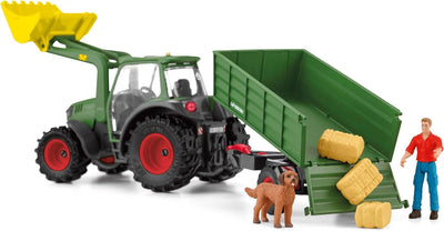 SCHLEICH 42608 Traktor mit Anhänger, ab 3 Jahren, Farm World - Spielset, 50 Teile