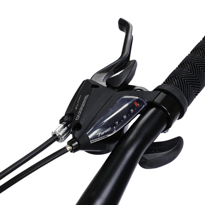 28 Zoll Herren Mountainbike MTB 21 Gang Shimano Schaltung Stahl Diamantrahmen 45 cm Weiss Federgabel Scheibenbremsen Hardtail Fahrrad Fuer Erwachsene