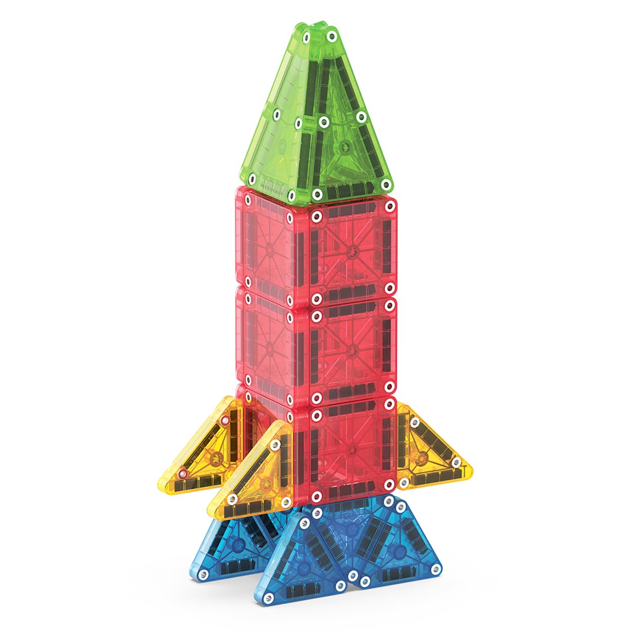 Magna-Tiles microMAGS 26-teiliges Reise-Magnetbauset - Kräftige Farben, die Original Magnetbaumarke
