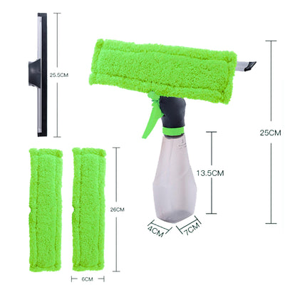 3 IN 1 200ml Fensterwischer mit Sprühfunktion, Fenster Putzen mit Sprühgerät, Fensterreiniger, Abnehmbares Mikrofaser Fenster-Reinigungspad