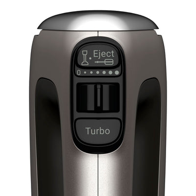 Tefal HT650E Power Mix Silence Handmixer | 600 Watt | variabler Geschwindigkeitsregler | Turbo- und Auswurf-Funktion | extrem leiser Motor | inkl. 2 Rührbesen und 2 Knethaken | Grau