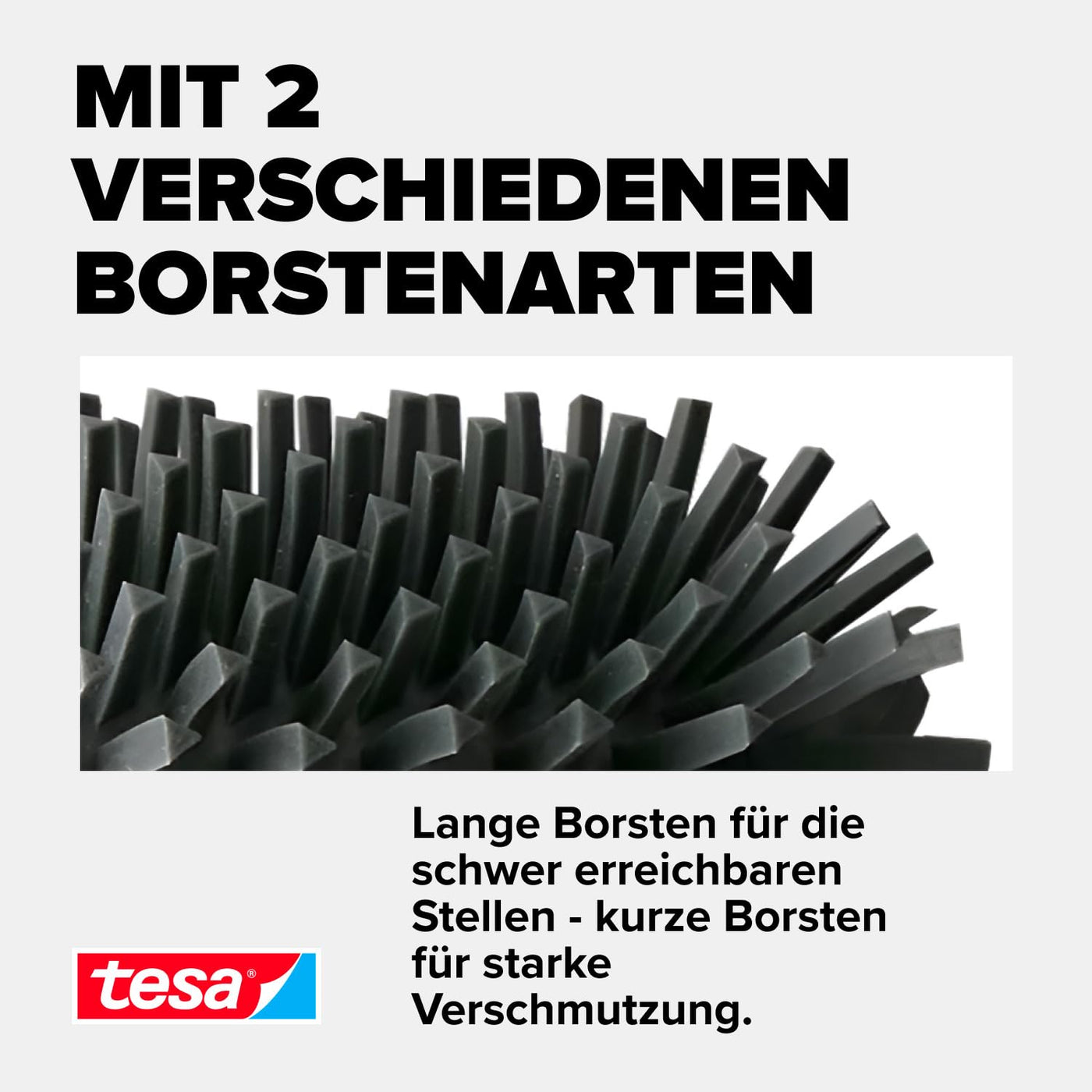 tesa Silikon-WC-Bürste - hygienische Ersatz-Toilettenbürste zur Verwendung in Allen tesa WC-Bürstengarnituren - Griff aus verchromtem Metall - Dunkelgrau - 37,4 x 7,1 x 7,4 cm
