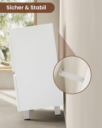 KIMENICH Waschbeckenunterschrank, Badezimmerschrank mit 2 Große Schubladen, Unterschrank Waschbecken mit Füßen, Viel Stauraum, 60 x 30 x 56 cm, Weiß